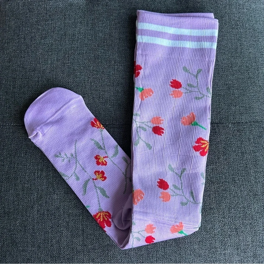 Colorful Compression Socks, 20-30mmHg compression (1 pair), Food or Floral